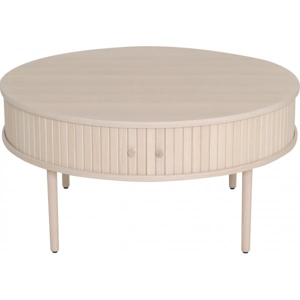 Slide sofabord Ø90 cm - Hvitpigmentert eik Slide sofabord Ø90 cm - Hvitpigmentert eik