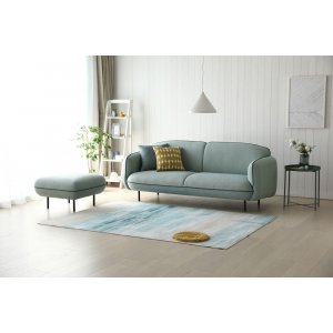 Catta 3-seters sofa med fotskammel - Lysegrn + Flekkfjerner for mbler