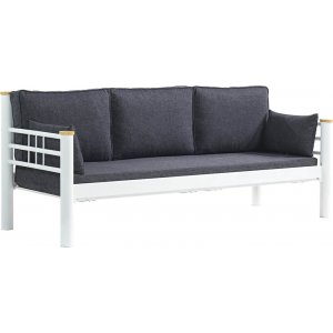 Kappis 3-seters utesofa - Hvit/antrasitt + Møbelpleiesett for tekstiler Kappis 3-seters utesofa - Hvit/antrasitt + Møbelpleiesett for tekstiler