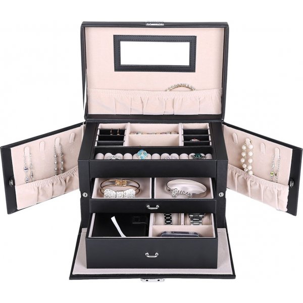 Carat smykkeskrin - Svart Carat smykkeskrin - Svart