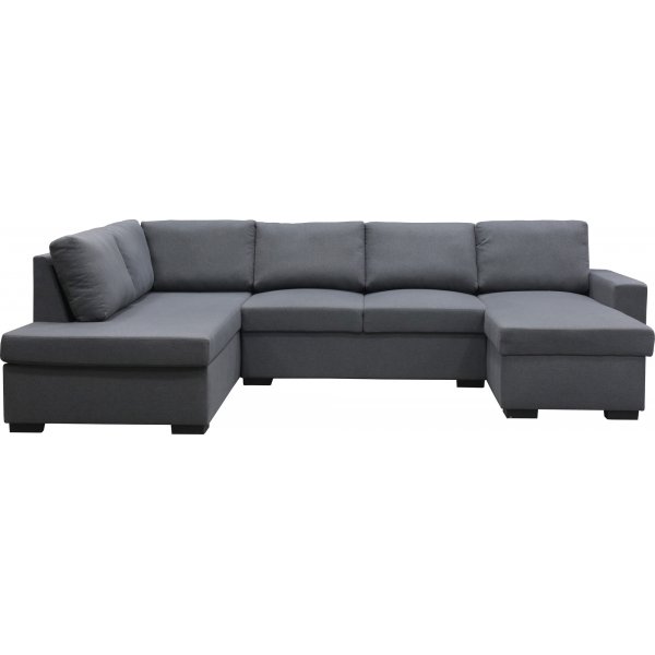 Sofa U-formet sofa 309 cm mørkegrå stoff - Solna + Tekstilrens for møbler Sofa U-formet sofa 309 cm mørkegrå stoff - Solna + Tekstilrens for møbler