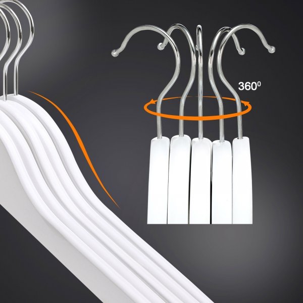 Kleshenger, tre, 44,5 cm, 30-pakning - Hvit Kleshenger, tre, 44,5 cm, 30-pakning - Hvit