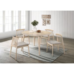 Firenze spisegruppe i kalkmaling; rundt spisebord med 4 Florence stoler
