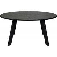 Rundt Freddy spisebord, 155 cm - Svart eikefinér/svart metall