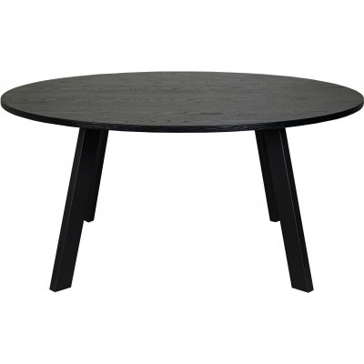Rundt Freddy spisebord, 155 cm - Svart eikefinr/svart metall