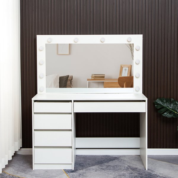 Facada sminkebord XL 120x 55 cm - Hvit + Tekstilrens for møbler Facada sminkebord XL 120x 55 cm - Hvit + Tekstilrens for møbler