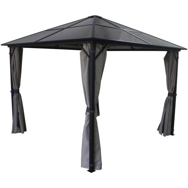 Paviljong Ostia med ordentlig tak - 295x295 cm - Grå Paviljong Ostia med ordentlig tak - 295x295 cm - Grå