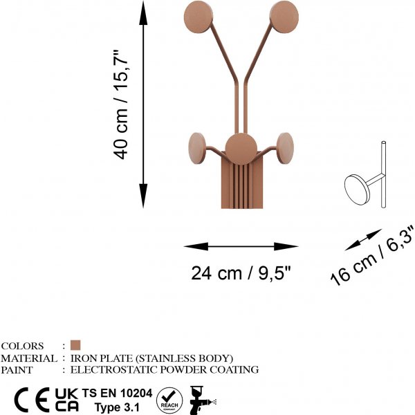 Giraffe kleshenger - Kobber