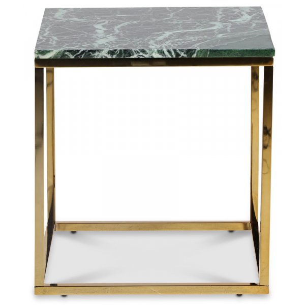 Accent stuebord 50 - Grnn marmor / Blank messing