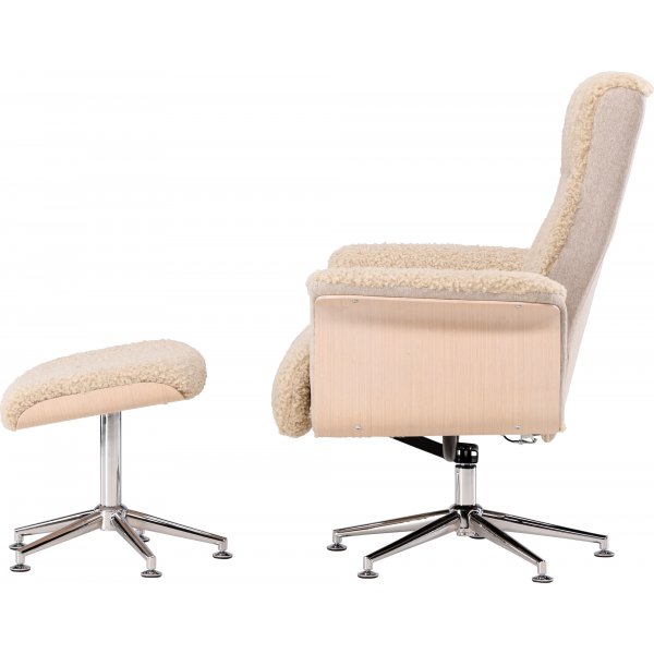 Hagön hvilestol med fotskammel - Whitewash + Flekkfjerner for møbler Hagön hvilestol med fotskammel - Whitewash + Flekkfjerner for møbler