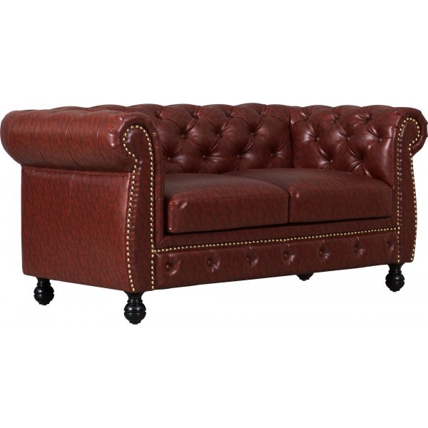 Chesterfield sofa 2-seter i brun PU Chesterfield sofa 2-seter i brun PU