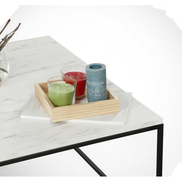 Poly salongbord - Hvit/svart