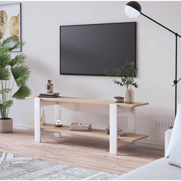 Bari media benk - Hvit/sonoma eik Bari media benk - Hvit/sonoma eik