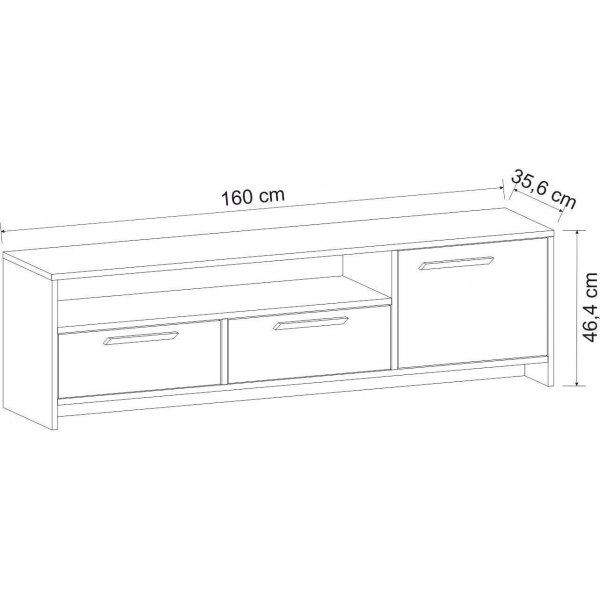 Tyson mediebenk - Eik/antrasitt Tyson mediebenk - Eik/antrasitt