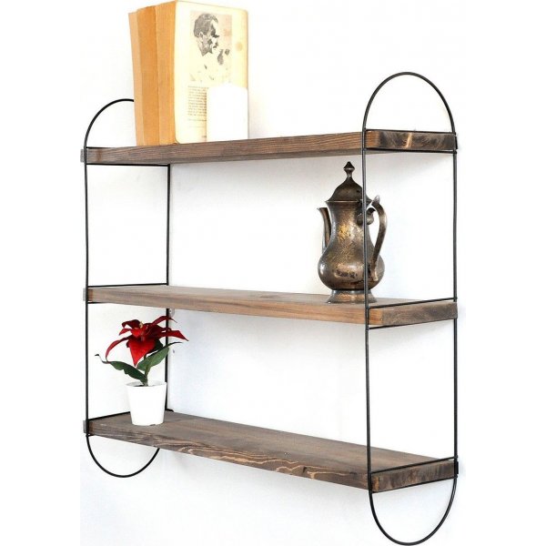 Walter vegghylle 41 - Valnøtt/svart Walter vegghylle 41 - Valnøtt/svart