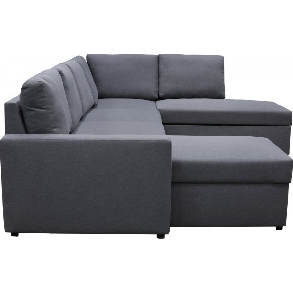 Dream sovesofa med oppbevaring (U-sofa) venstre - Mørkegrå (stoff) Dream sovesofa med oppbevaring (U-sofa) venstre - Mørkegrå (stoff)