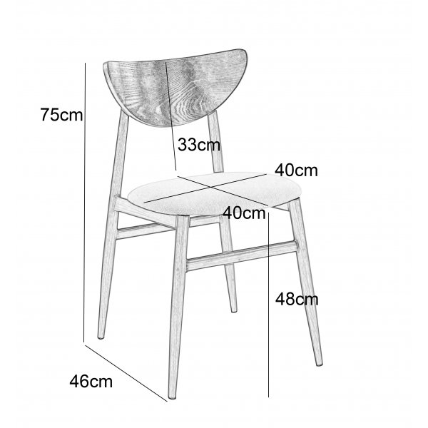 Ludvig-stol med beige stoff og valnøtt Ludvig-stol med beige stoff og valnøtt