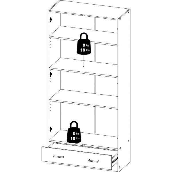 Romgarderobe med 2 dører og 1 skuff - Eik Romgarderobe med 2 dører og 1 skuff - Eik
