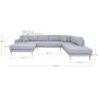 Lido U sofa med pen finish - Lysegr