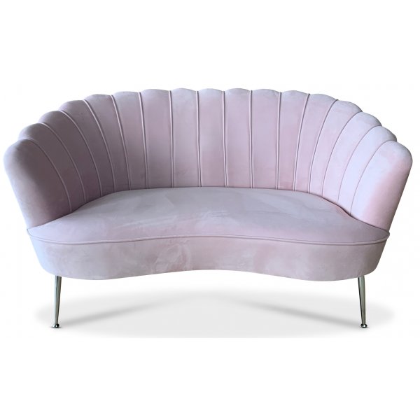 Snäckan 2-seter sofa - Rosa fløyel / Krom Snäckan 2-seter sofa - Rosa fløyel / Krom