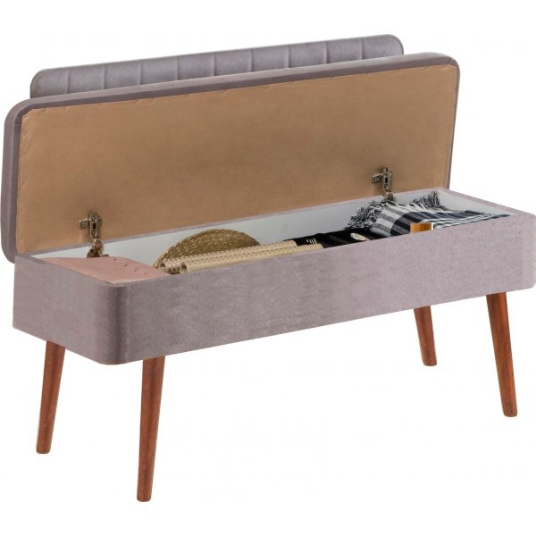 Vina benk med ryggsttte - Valntt/gr