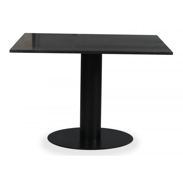Empire spisebord - Granitt 90x90 cm / Svart metallfot