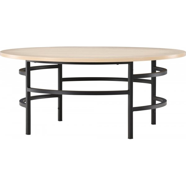 Copenhagen sofabord Ø100 cm - Whitewash/sort Copenhagen sofabord Ø100 cm - Whitewash/sort