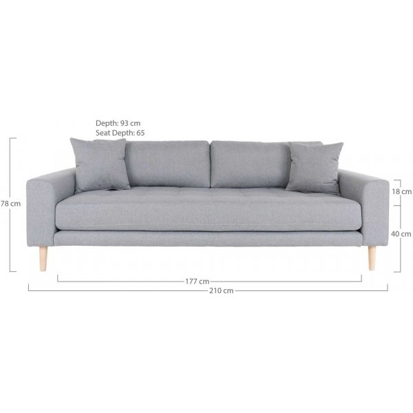 Lido 3-seters sofa - Lysegr�