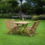 Salt spisegruppe for uteplassen spisebord 120x70 cm med 4 stk. Salt spisestoler - Teak