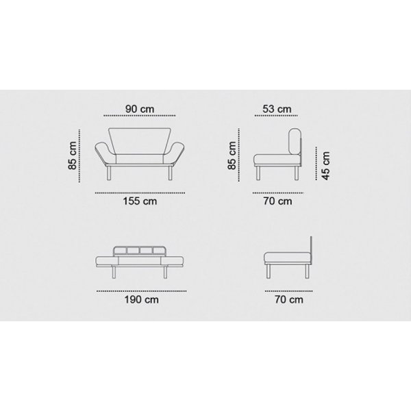 Nitta 2-seters sovesofa - Svart Nitta 2-seters sovesofa - Svart
