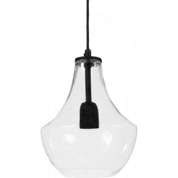 Hamilton taklampe - Klart glass/sort - 21 cm