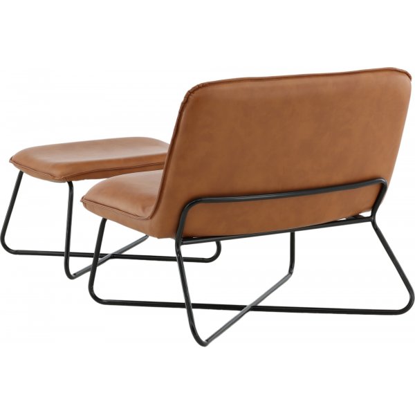 Laxa lenestol med fotskammel - Brun/svart + Møbelrengjøring Laxa lenestol med fotskammel - Brun/svart + Møbelrengjøring