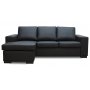 Solna divansofa, Hyre - Svart lr (bunnet)