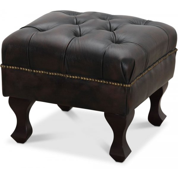 Vivaldi fotskammel - Brunt skinn + M�belrengj�ring