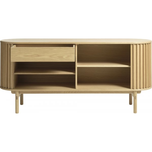 Bobleskjenk med skyved�rer - oljet eik