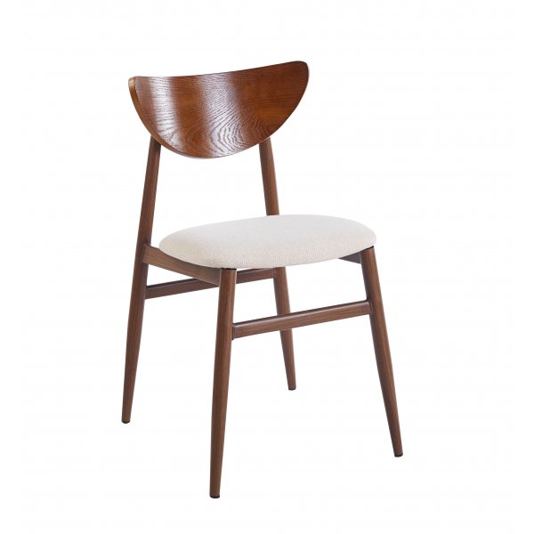 Spisegruppe Crossby bord �120cm i valn�tt med 4 Ludvig spisestoler i valn�tt