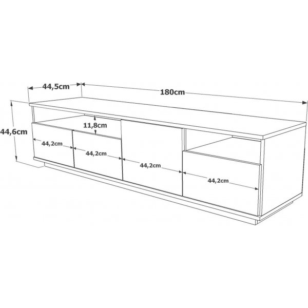 Future mediebenk 5 - Furu/antrasitt