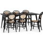 Dipp spisegruppe; spisebord, 180x90 cm med 6 Alice spisestoler i rotting