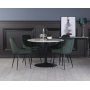 Plaza spisegruppe, marmorbord med 4 st Theo flyelstoler - Grnn/Hvit/Svart