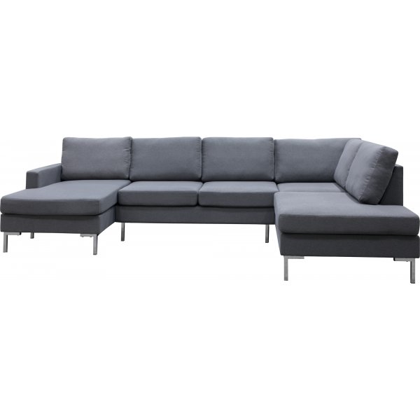 Nova gr� U-formet sofa med metallben - D2A