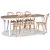 Fårö spisegruppe; Ovalt spisebord 160-210 cm - Hvit / Oljet eik med 6 stk Danderyd No.18 spisestoler whitewash