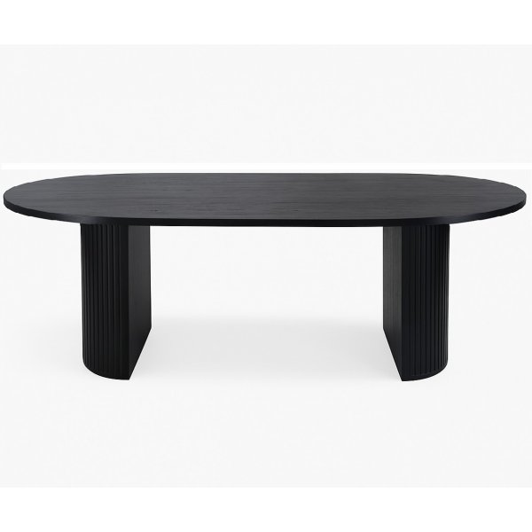 Inter ovalt spisebord - Svartbeiset eikefinr