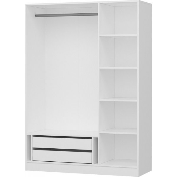 Capeto garderobe med speildører, 135 cm - Hvit Capeto garderobe med speildører, 135 cm - Hvit