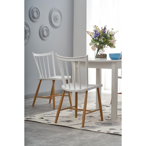 Berivan spisebord 102-142 cm - Hvit