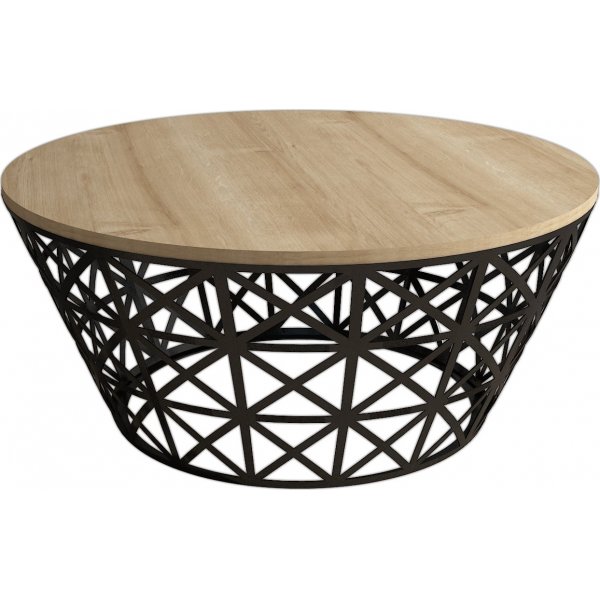 Stil salongbord 90 cm - Eik/sort