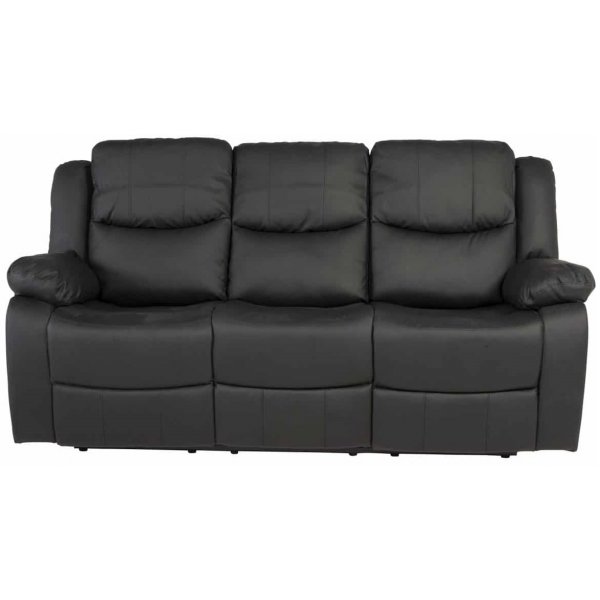 Mozart 3-seter Reclinersofa - Svart PU