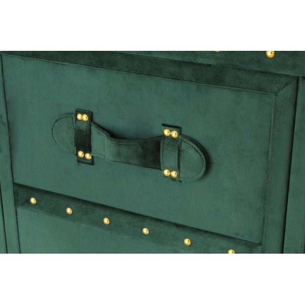 Petit koffert med lagring og speil - Mørkegrønn (Fløyel) + Møbelrengjøring Petit koffert med lagring og speil - Mørkegrønn (Fløyel) + Møbelrengjøring