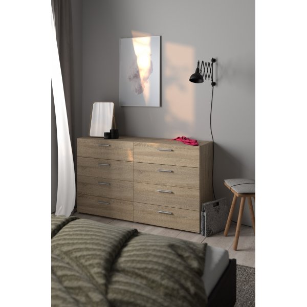 Pepe kommode med 8 skuffer - Eik