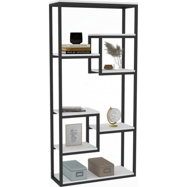 Emina bokhylle - Hvit/svart Emina bokhylle - Hvit/svart