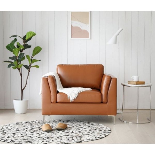 Cansas lenestol - Cognac PU + Tekstilrens for møbler Cansas lenestol - Cognac PU + Tekstilrens for møbler